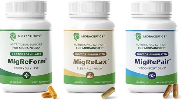 MigReForm, MigRePair, MigReLax – Bundle of 3 Bottles (180 Capsules)